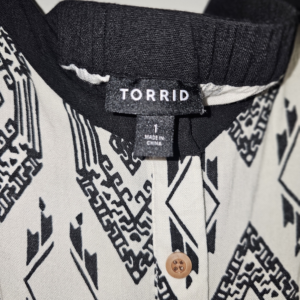 Torrid Black and White Patterned Dress